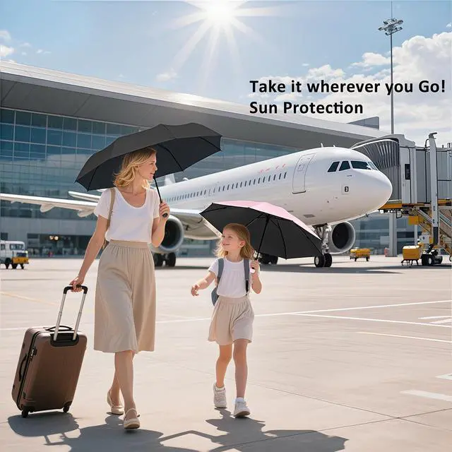 Alt view image 7 of 7 - Travel Essentials Mini Umbrella for Purse With Case Small Compact UV Sun Protection Lightweight Tiny Pocket Manual Open Close Umbrella for Women Kids and Men Fits Purse Backpack