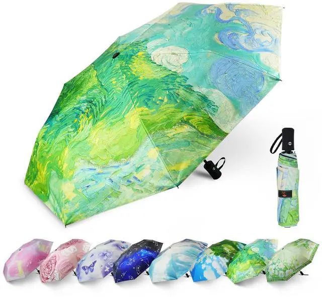 Main image of Travel Umbrella Windproof Automatic Compact UV Sun Protection Umbrellas Small,Strong & Portable, Durable Grip, Fits Backpack & Car, Factory Direct