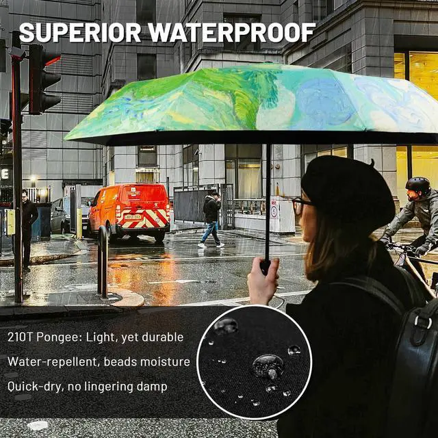 Alt view image 5 of 7 - Travel Umbrella Windproof Automatic Compact UV Sun Protection Umbrellas Small,Strong & Portable, Durable Grip, Fits Backpack & Car, Factory Direct