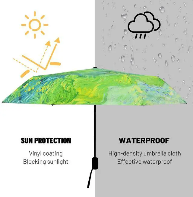 Alt view image 7 of 7 - Travel Umbrella Windproof Automatic Compact UV Sun Protection Umbrellas Small,Strong & Portable, Durable Grip, Fits Backpack & Car, Factory Direct