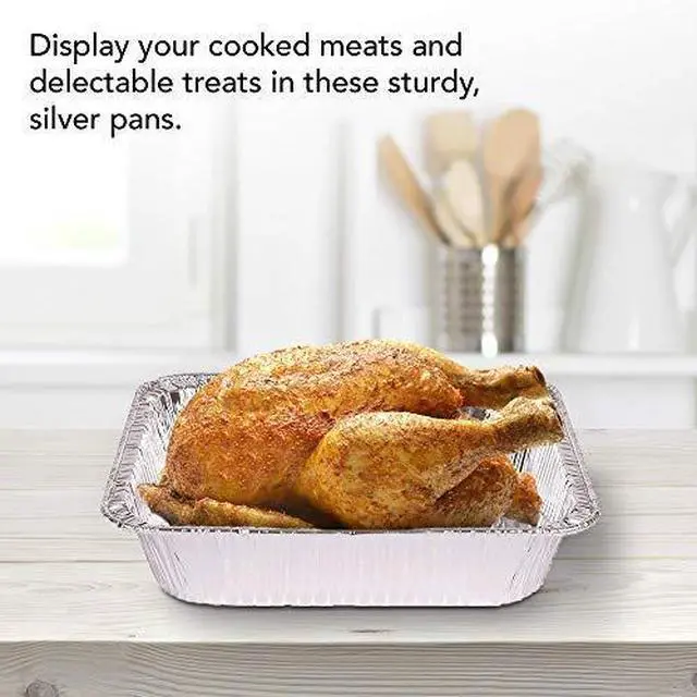 Alt view image 5 of 7 - Stock Your Home Aluminum Pans 9x13 Disposable Foil Pans (30 Pack) - Half Size Steam Table Deep Trays - Tin Foil Pans Great for Cooking, Heating, Storing, Prepping Food