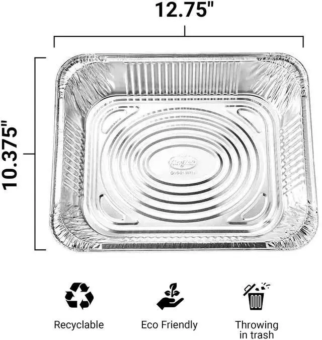 Alt view image 2 of 6 - Aluminum Pans Half Size, 9X13, Extra Heavy Duty Disposable Foil Pans For Baking (30 Pack) Roasting & Chafing, Deep Tin Foil Bakeware, Steam Table Tray, Cookware, Food Prepping, Cake & Oven Pan