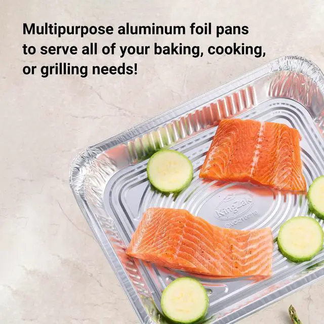 Alt view image 4 of 6 - Aluminum Pans Half Size, 9X13, Extra Heavy Duty Disposable Foil Pans For Baking (30 Pack) Roasting & Chafing, Deep Tin Foil Bakeware, Steam Table Tray, Cookware, Food Prepping, Cake & Oven Pan
