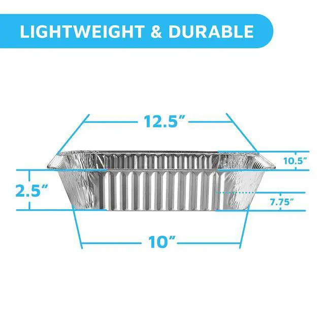Alt view image 2 of 7 - Aluminum Foil Pans Half Size Roasting Chafing Pan | Bulk 10 Pack of 9x13 Tins for Cooking, Baking & Catering | Heavy Duty Disposable Cookware Steam Table Trays for Buffet & Food Prepping