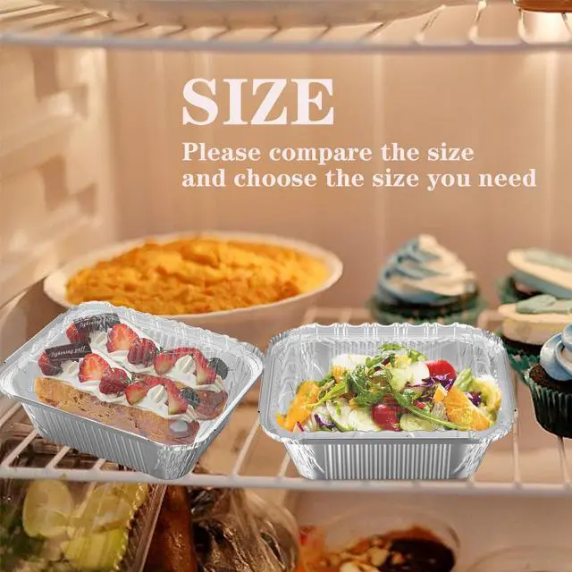 Alt view image 4 of 7 - 25 Pack 1 lb Aluminum Foil Pan 16 oz with Clear Plastic Lids