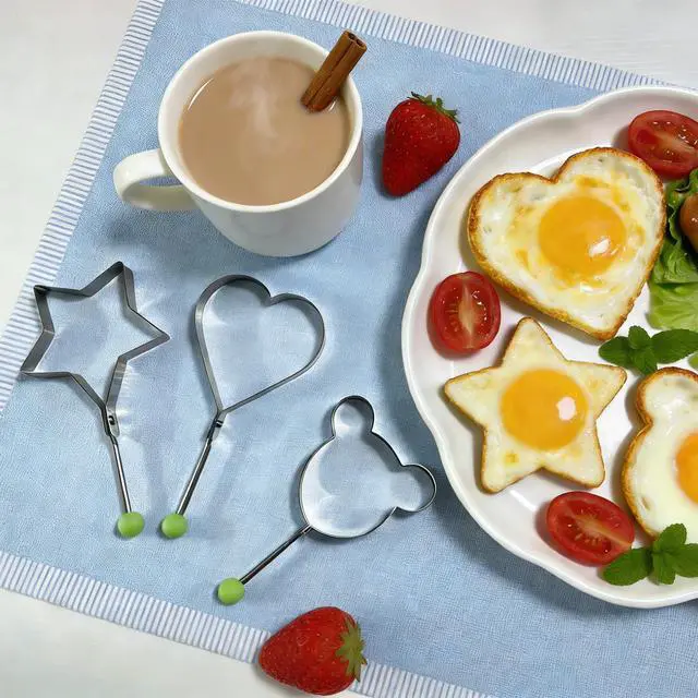 Alt view image 6 of 7 - 8pcs Set Fried Egg Rings Molds Non Stick for Griddle Pan, Egg Shaper Pancake Maker with Handle, Stainless Steel Egg Form for Frying Cooking