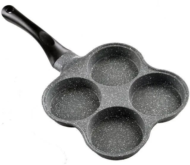 Main image of Buecmue Rustless Egg Frying Pan | 4-Cup Nonstick Easy Clean Egg Cooker Omelet Pan For Breakfast Swedish Pancake, Plett, Crepe Pan Gas Stove and Other Stoves Cookware