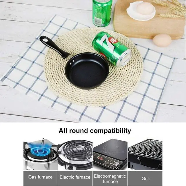 Alt view image 5 of 7 - One Egg Frying Pan, Mini Induction Frying Eggs Pan, 4.7" Single Egg Durable Small Pan with Handle Heat Resistant Non Stick Pot, Portable Pan for Stove Gas Induction Hob