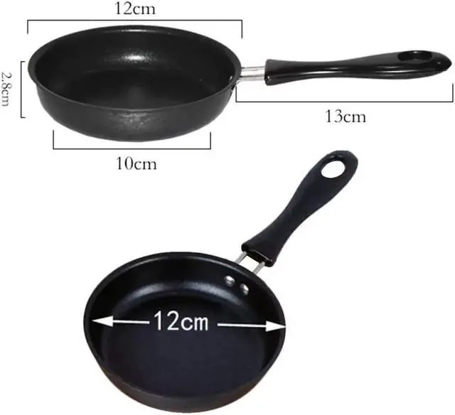 Alt view image 7 of 7 - One Egg Frying Pan, Mini Induction Frying Eggs Pan, 4.7" Single Egg Durable Small Pan with Handle Heat Resistant Non Stick Pot, Portable Pan for Stove Gas Induction Hob