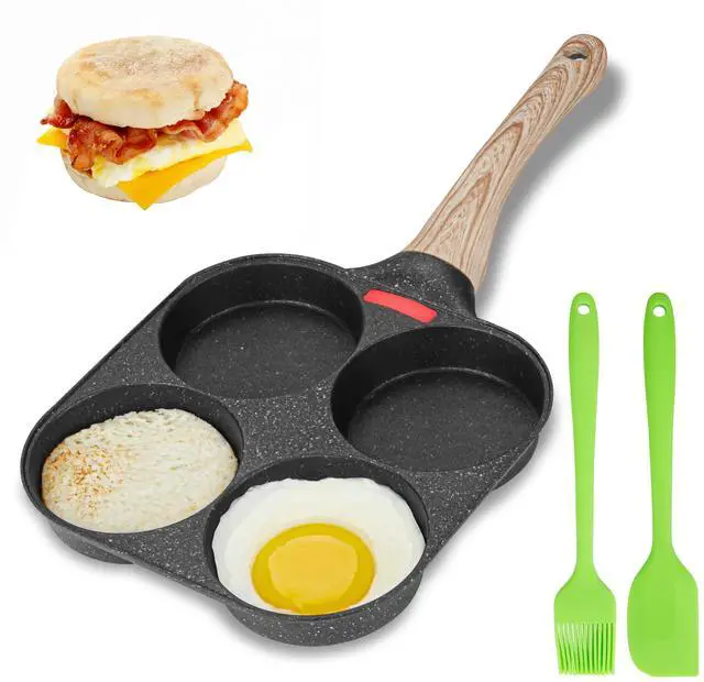 Main image of Egg Frying Pan, 4-Cup Egg Pan Nonstick, Fried Egg Pan Skillet for Breakfast, Pancake, Hamburger, Sandwiches, Suitable for Gas Stove & Induction Cookware