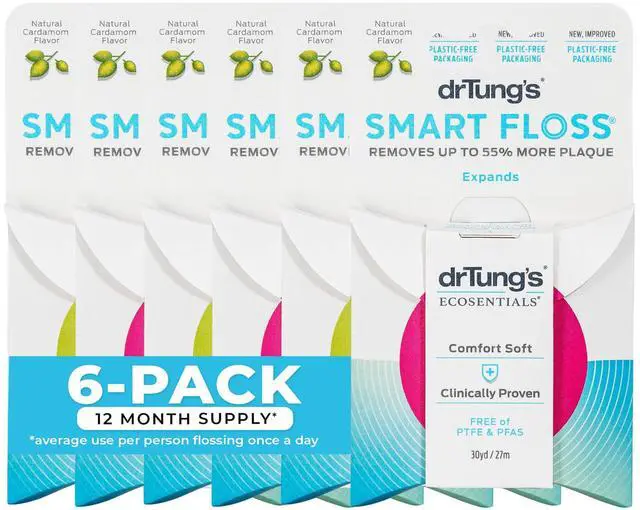 Main image of DrTung's Smart Floss - Natural Dental Floss, Cardamom Flavor - Pack of 6