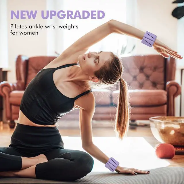 Alt view image 4 of 7 - Wrist Weights, Ankle Weights for Women Men, Adjustable Wrist Weighted Bracelet for Home Gym Workout, Running, Yoga, Exercise, Strength Training, Set of 2 (1LB Each)-Purple