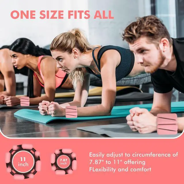 Alt view image 7 of 7 - Wrist Weights, Ankle Weights for Women Men, Adjustable Wrist Weighted Bracelet for Home Gym Workout, Running, Yoga, Exercise, Strength Training, Set of 2 (1LB Each)-Pink