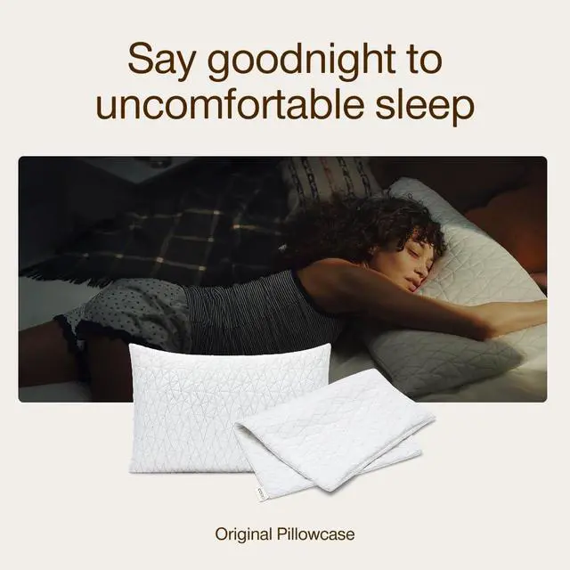 Alt view image 6 of 7 - Coop Home Goods Original Pillow Case, Queen Size Pillow Case for Memory Foam Pillows, Breathable Ultra Soft Lulltra Fabric Cover with Zipper, Polyester/Rayon
