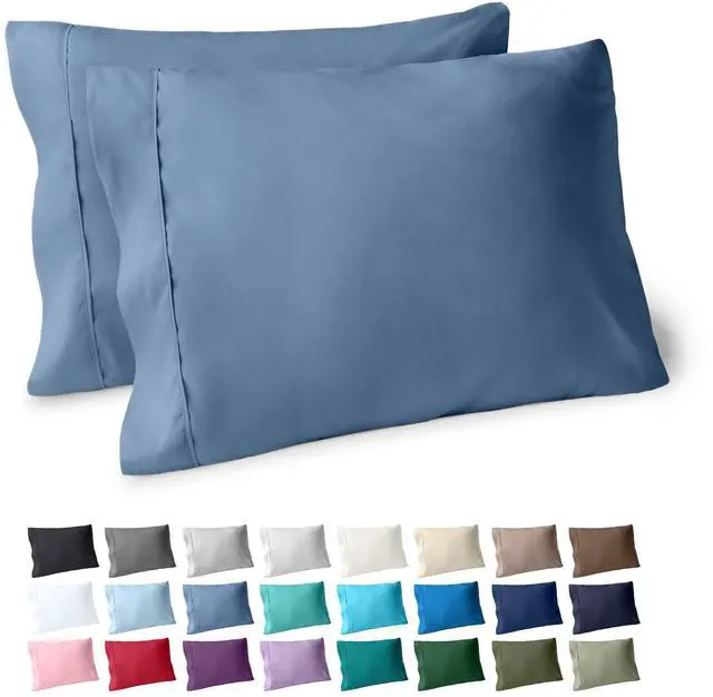 Main image of Bare Home Microfiber Pillow Cases - Standard/Queen Size Set of 2 - Cooling Pillowcases - Double Brushed - Coronet Blue Pillowcases 2 Pack - Easy Care (Standard Pillowcase Set of 2, Coronet Blue)