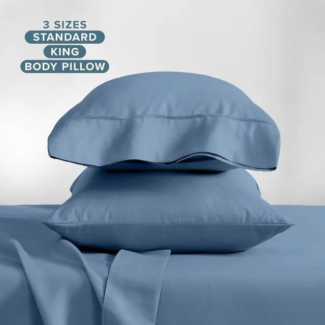 Alt view image 6 of 7 - Bare Home Microfiber Pillow Cases - Standard/Queen Size Set of 2 - Cooling Pillowcases - Double Brushed - Coronet Blue Pillowcases 2 Pack - Easy Care (Standard Pillowcase Set of 2, Coronet Blue)