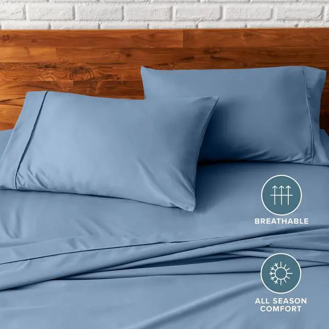 Alt view image 5 of 7 - Bare Home Microfiber Pillow Cases - Standard/Queen Size Set of 2 - Cooling Pillowcases - Double Brushed - Coronet Blue Pillowcases 2 Pack - Easy Care (Standard Pillowcase Set of 2, Coronet Blue)