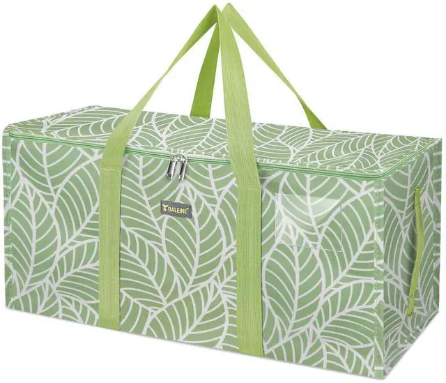 Main image of BALEINE Extra Large Storage Tote with Zippers & Carrying Handles, Heavy-Duty Oxford Fabric Moving Bags for Laundry, Space Saving, Storage, Antique Foliage