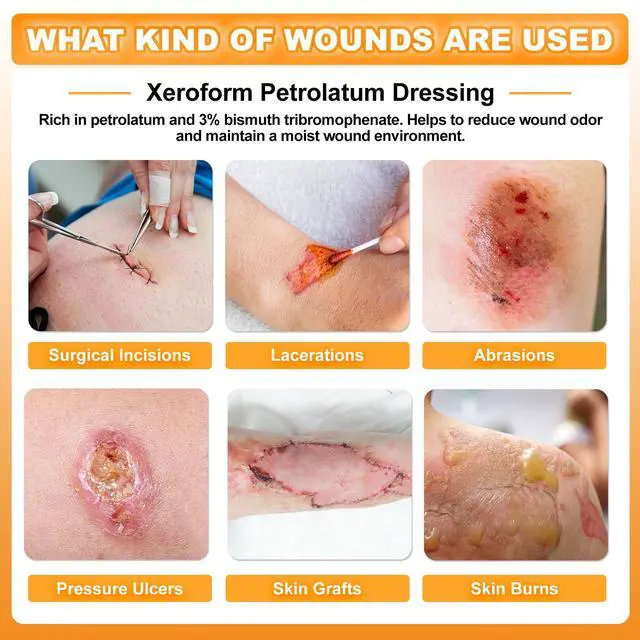 Alt view image 2 of 6 - Carbou Medical Xeroform Petrolatum Dressing 5"x9", 25 Individual Pack, Non-Adherent Gauze Pads, Soft Fine Mesh Gauze Patch for Wound Care, Burns, Lacerations, Skin Grafts & Surgical Incisions