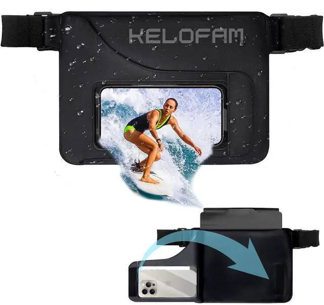 Main image of Waterproof bag Fanny Pack with Phone Case, Water proof Phone Pouch Dry Bag Keep Valuables Safe for iPhone Samsung, Adjustable Waist Strap and Screen Touch Sensitive for Swimming Boating Beach Fishing