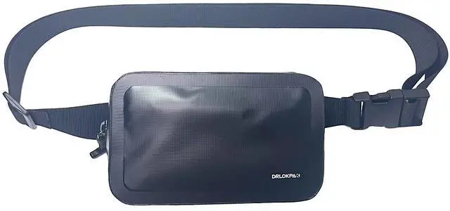 Main image of DRLOKPAK Waterproof Fanny Pack Waist Pouch Floating Dry Hip Bag for Phone Wallet Key FOB Passport Cards Perfect for kayak Beach Surf Snorkel Swim Hiking Travel (Black)