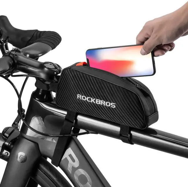 Main image of ROCKBROS Top Tube Bike Bag Bicycle Front Frame Bag Bike Accessories Pouch Compatible with iPhone 14/13/12 Pro Galaxy S22/S21