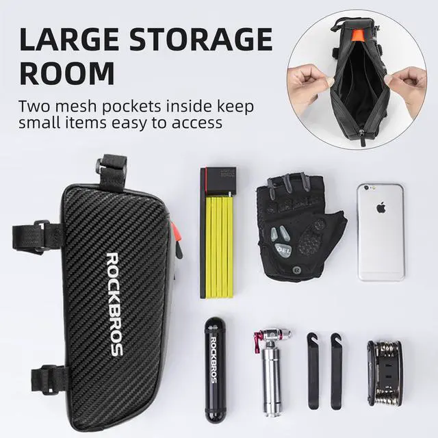 Alt view image 5 of 7 - ROCKBROS Top Tube Bike Bag Bicycle Front Frame Bag Bike Accessories Pouch Compatible with iPhone 14/13/12 Pro Galaxy S22/S21