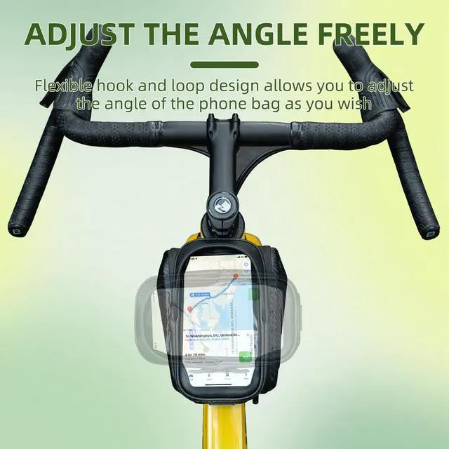 Alt view image 6 of 6 - ROCKBROS Top Tube Bike Bag, Waterproof Bike Frame Bag, 1.3L Capacity Bike Phone Bag with Sun-Visor, TPU Sensitive Touch Screen Bicycle Phone Bag for Cell Phone Below 7.4×4.2