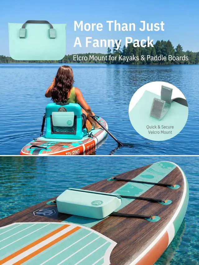 Alt view image 4 of 4 - niphean IPX7 Waterproof Fanny Pack with Magnetic One-Hand Closure, Durable Waterproof Dry Bag, for Kayaking, Paddle Boarding, Beach Cruise Essentials, 2.5L Phone Pouch Dry Bags for Men Women, Mint
