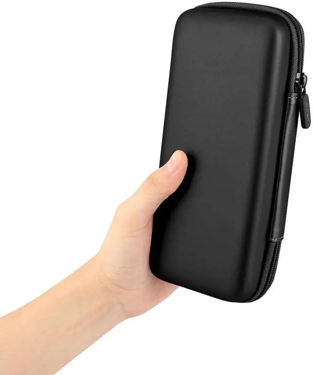Alt view image 6 of 7 - iMangoo Travel Essential Electronics Organizer Pouch Charger Case Shockproof Dual Zipper Power Bank Cables Tech Accessories Purse, Men & Women Travel Must Have Storage Bag, 8.5x4.5x2 inch Black