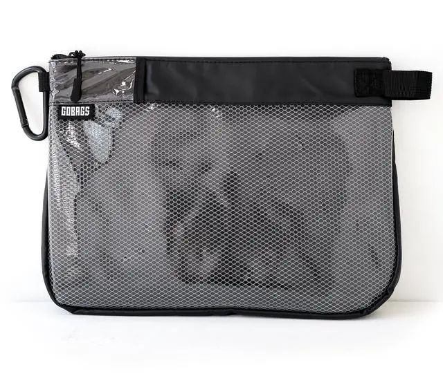 Main image of GOBAGS Production Zipper Bags - Electronics & Camera Accessories Bag - Cable organizer, Gear Accessory Pouch, Travel Camera Essentials (Large, Black)