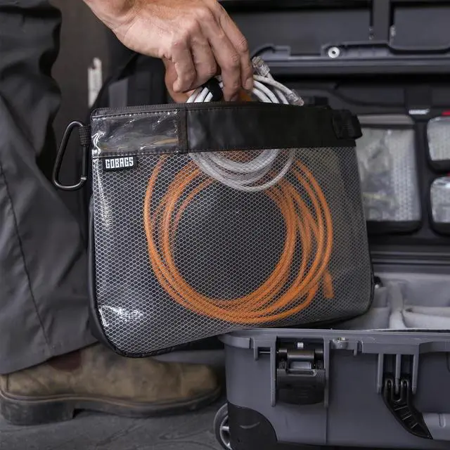 Alt view image 7 of 7 - GOBAGS Production Zipper Bags - Electronics & Camera Accessories Bag - Cable organizer, Gear Accessory Pouch, Travel Camera Essentials (Large, Black)