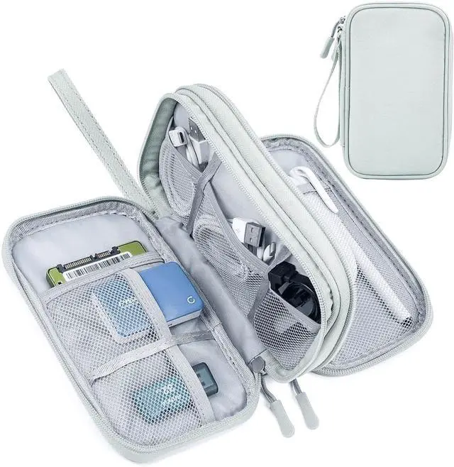 Main image of Electronic Organizer Travel Cable Accessories Bag,Electronic Organizer Case,Electronic Accessories Organizer Bag for Power Bank, Charging Cords, Chargers, Mouse, USB Cable, Earphones (Mint Green)