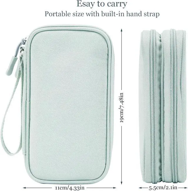 Alt view image 2 of 7 - Electronic Organizer Travel Cable Accessories Bag,Electronic Organizer Case,Electronic Accessories Organizer Bag for Power Bank, Charging Cords, Chargers, Mouse, USB Cable, Earphones (Mint Green)