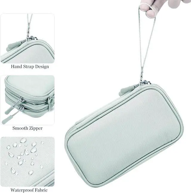 Alt view image 5 of 7 - Electronic Organizer Travel Cable Accessories Bag,Electronic Organizer Case,Electronic Accessories Organizer Bag for Power Bank, Charging Cords, Chargers, Mouse, USB Cable, Earphones (Mint Green)