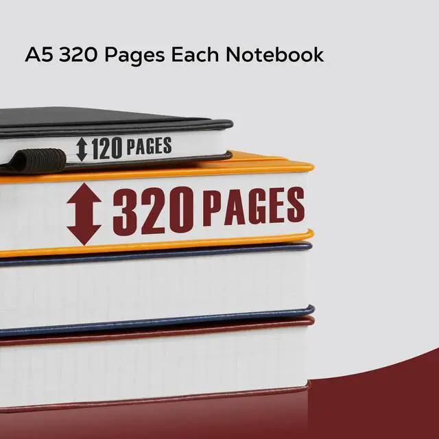 Alt view image 3 of 7 - Lined Thick Journal Notebook for Writing Women Men, 320 Pages, Medium 5.7 inches x 8.4 inches, Hardcover Leather Notebook with 100 gsm Thick Paper, Burgundy