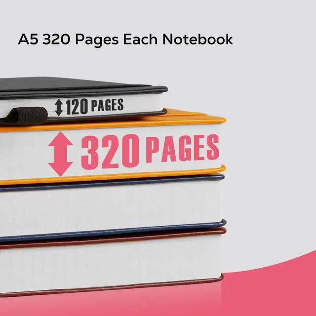 Alt view image 3 of 7 - FOCUS DAY Lined Journal Notebook for Women/Men Writing Work, 320 Pages Hardcover Pink Leather Daily Diary Journals Note book College Ruled for Note Taking, A5 (5.7'' X 8.4'')