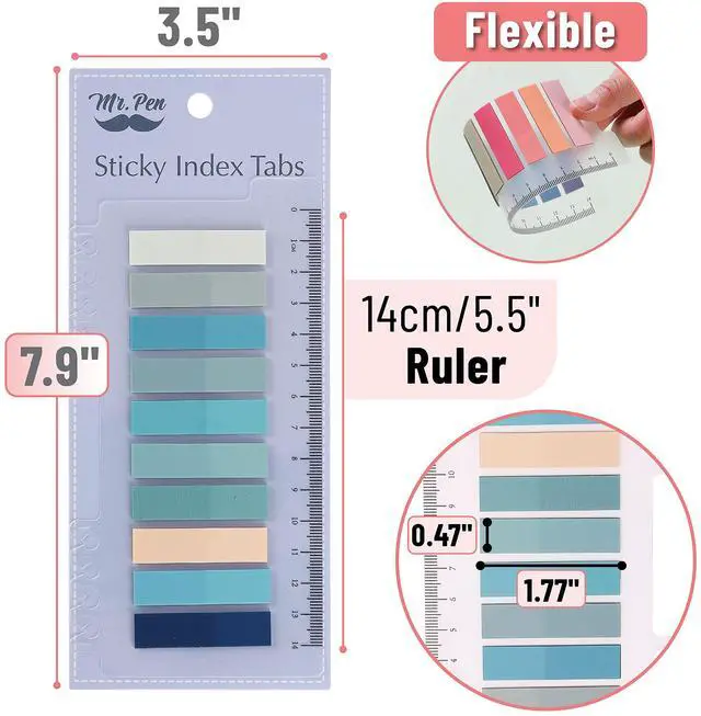 Alt view image 3 of 7 - Mr. Pen- Colorful Sticky Tabs, 8 Sets, 1600 pcs, Morandi and Vintage
