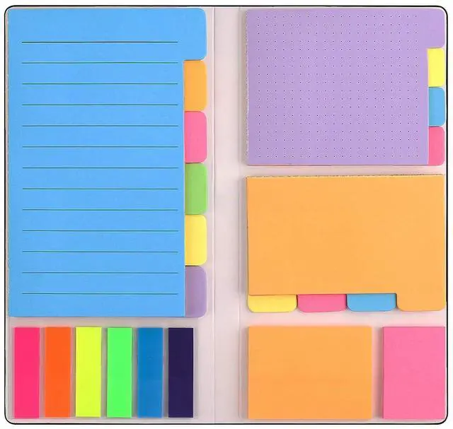 Main image of Sticky Notes Set, Post Self-Stick Notes Pads for Journaling Notebook Planner Study, Office Supplies College Essentials Back to School Supplies for High School Students Teen Girl Gifts Preppy Stuff