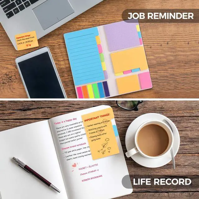 Alt view image 5 of 7 - Sticky Notes Set, Post Self-Stick Notes Pads for Journaling Notebook Planner Study, Office Supplies College Essentials Back to School Supplies for High School Students Teen Girl Gifts Preppy Stuff