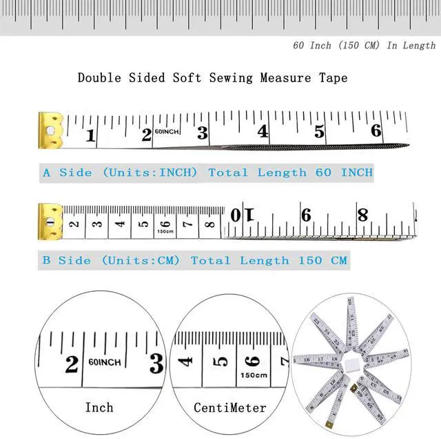 Alt view image 2 of 6 - Tape Measure Soft Measuring Tape for Body Fabric Sewing Tailor 2Pack 60Inch