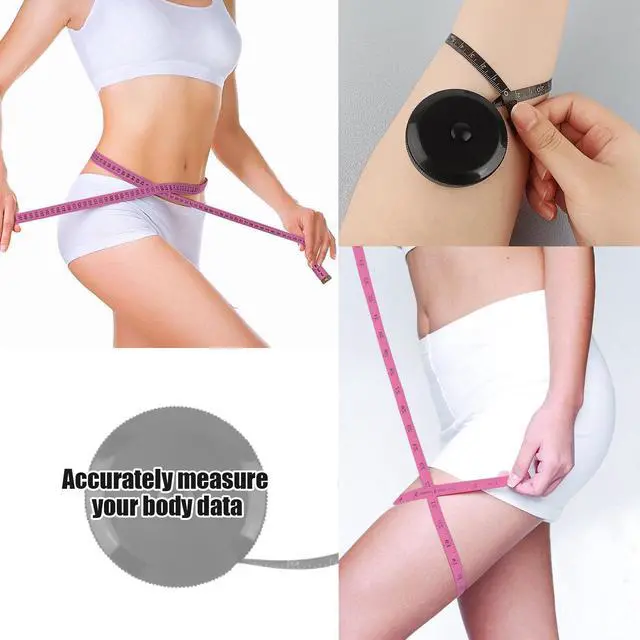 Alt view image 7 of 7 - 2 Pack Soft Tape Measure Retractable Measuring for Body Fabric Sewing Tailor Cloth Knitting Craft Weight Loss Measurements 60-Inch Soft Pink & Retractable Black Dual Sided Tape Measure Body Measuring