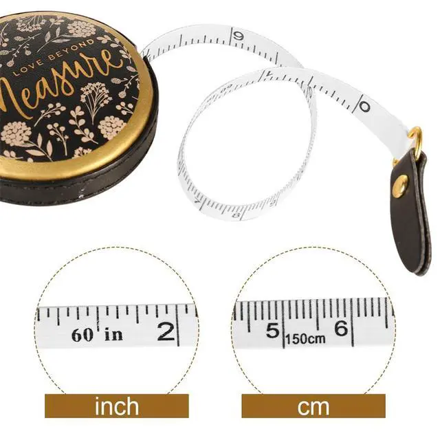 Alt view image 3 of 7 - Soft Tape Measure Retractable Measuring Leather Mini Body Tape Measure Dual Sided Ruler for Tailor Sewing Craft Cloth 2 Pack (Black)