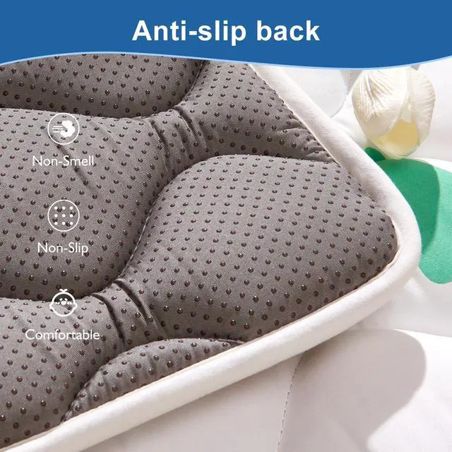 Alt view image 4 of 7 - Odorless Premium Foam Baby Play Mat 50" x 50", Soft Microfiber Fabric Crawling Mat for Floor- Comfortable and Hypoallergenic, Non-Slip Cushioned Floor Playpen mat for Infants,Babies,Toddlers