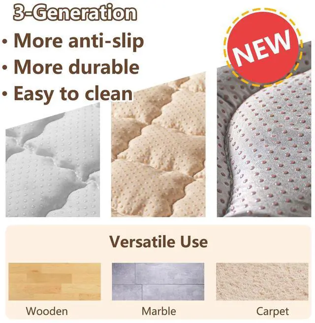 Alt view image 5 of 7 - Beavtaens Baby Play Mat, 50x50 Playpen Mat with Super Soft Touch, Activity Mat with Upgraded Anti-Slip Bottom, Machine Washable Crawling Mat for Floor & Picnic(Boho Nature)