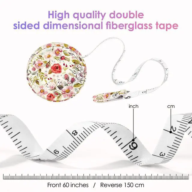 Alt view image 5 of 7 - Gerkia Two-Piece Sewing Tape MeasureColour Printed Small Retractable Soft Measuring Tape for Tailor Cloth Fabric Body Measurements.