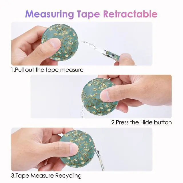 Alt view image 6 of 7 - Gerkia Two-Piece Sewing Tape MeasureColour Printed Small Retractable Soft Measuring Tape for Tailor Cloth Fabric Body Measurements.