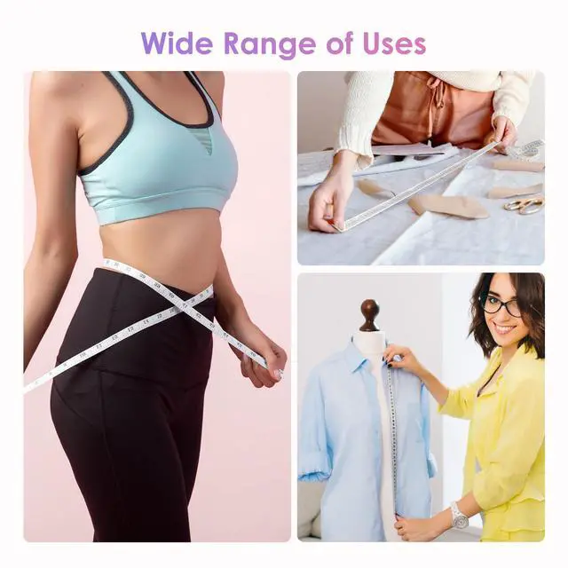 Alt view image 7 of 7 - Gerkia Two-Piece Sewing Tape MeasureColour Printed Small Retractable Soft Measuring Tape for Tailor Cloth Fabric Body Measurements.