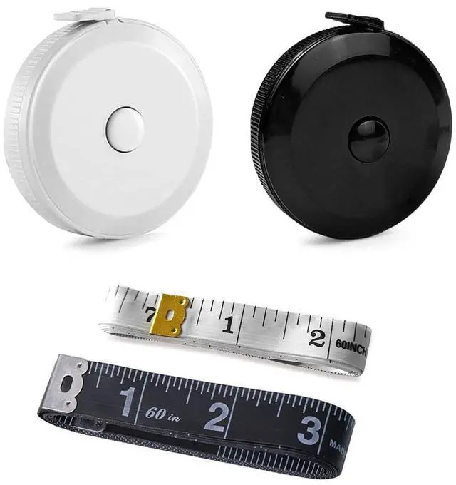 Main image of 4 Pack Tape Measure Measuring Tape Tool for Body Fabric Sewing Tailor Cloth Knitting Home Craft Measurements, 60-Inch (Black,White)