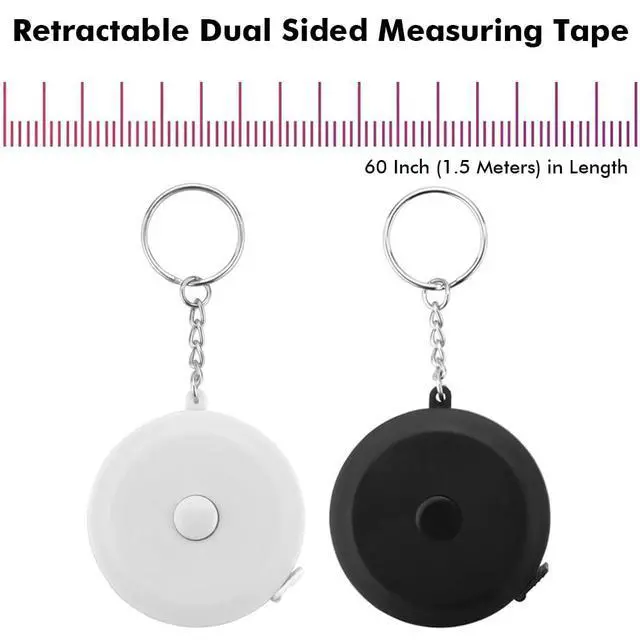 Alt view image 2 of 6 - 2PCS Keychain Measuring Tape for Body,60 Inch/1.5M Dual Sided Tape Measure